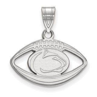 Sterling Silver Rhodium-plated LogoArt Penn State University Lion Football Pendant