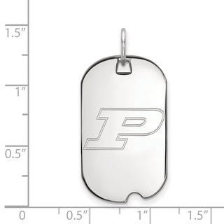 10k White Gold LogoArt Purdue University Letter P Small Dog Tag Pendant