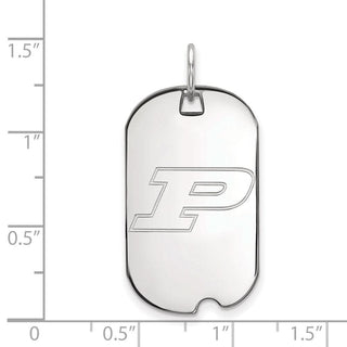 10k White Gold LogoArt Purdue University Letter P Small Dog Tag Pendant