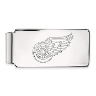 Sterling Silver Rhodium-plated NHL LogoArt Detroit Red Wings Money Clip