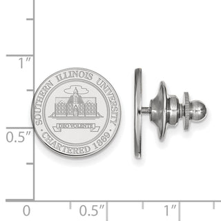 Sterling Silver Rhodium-plated LogoArt Southern Illinois University Crest Lapel Pin