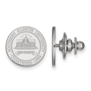 Sterling Silver Rhodium-plated LogoArt Southern Illinois University Crest Lapel Pin
