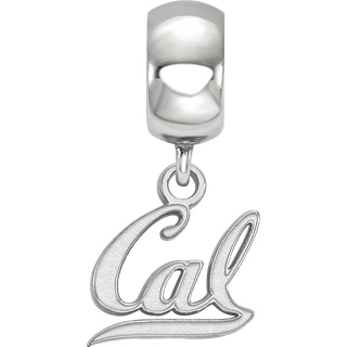 Sterling Silver Rhodium-plated LogoArt University of California Berkeley Extra Small Dangle Bead Charm
