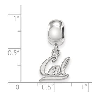 Sterling Silver Rhodium-plated LogoArt University of California Berkeley Extra Small Dangle Bead Charm