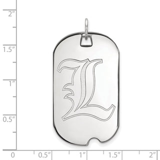 10k White Gold LogoArt University of Louisville Letter L Large Dog Tag Pendant