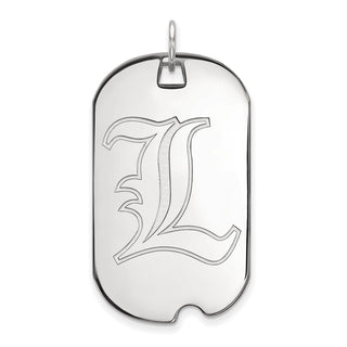 Sterling Silver Rhodium-plated LogoArt University of Louisville Letter L Large Dog Tag Pendant