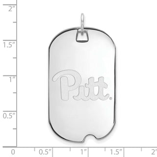 14k White Gold LogoArt University of Pittsburgh Large Dog Tag Pendant