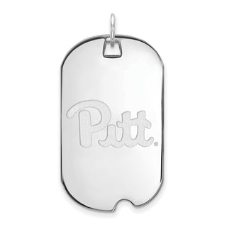 Sterling Silver Rhodium-plated LogoArt University of Pittsburgh Large Dog Tag Pendant