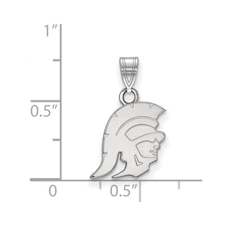 10k White Gold LogoArt University of Southern California Trojan Small Pendant