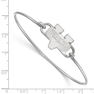 Sterling Silver Rhodium-plated LogoArt University of Virginia Small Center 7 inch Wire Bangle Bracelet