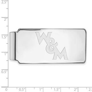Sterling Silver Rhodium-plated LogoArt College of William and Mary Money Clip SS022WMA