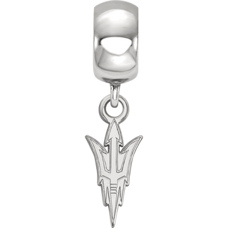 Sterling Silver Rhodium-plated LogoArt Arizona State University Pitchfork Small Dangle Bead Charm
