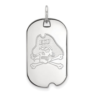 14k White Gold LogoArt East Carolina University Pirate Small Dog Tag Pendant