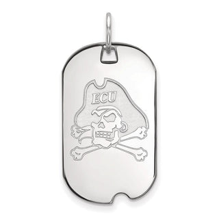 14k White Gold LogoArt East Carolina University Pirate Small Dog Tag Pendant