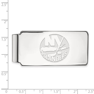 Sterling Silver Rhodium-plated NHL LogoArt New York Islanders Money Clip