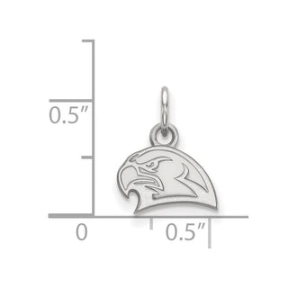 Sterling Silver Rhodium-plated LogoArt Miami University Ohio Redhawk Extra Small Pendant