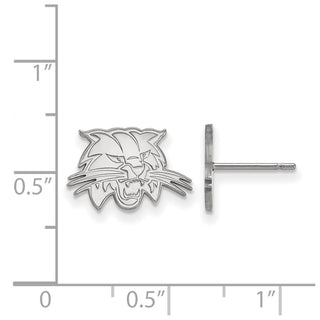 14k White Gold LogoArt Ohio University Bobcat Extra Small Post Earrings