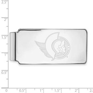 Sterling Silver Rhodium-plated NHL LogoArt Ottawa Senators Money Clip