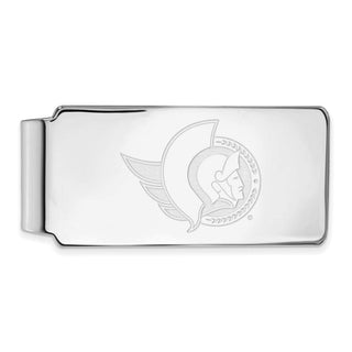 Sterling Silver Rhodium-plated NHL LogoArt Ottawa Senators Money Clip