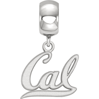 Sterling Silver Rhodium-plated LogoArt University of California Berkeley Small Dangle Bead Charm