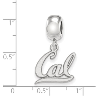 Sterling Silver Rhodium-plated LogoArt University of California Berkeley Small Dangle Bead Charm