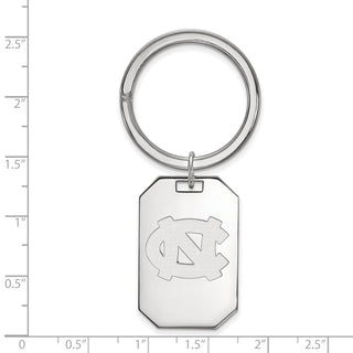 Sterling Silver Rhodium-plated LogoArt University of North Carolina N-C Key Ring