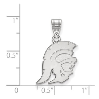 14k White Gold LogoArt University of Southern California Trojan Medium Pendant