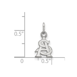 14k White Gold LogoArt Arizona State University A-S Extra Small Pendant
