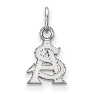 Sterling Silver Rhodium-plated LogoArt Arizona State University A-S Extra Small Pendant