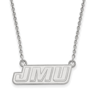 Sterling Silver Rhodium-plated LogoArt James Madison University J-M-U Small Pendant 18 inch Necklace