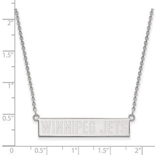 Sterling Silver Rhodium-plated NHL LogoArt Winnipeg Jets Small Bar 18 inch Necklace