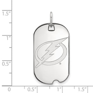 10k White Gold NHL LogoArt Tampa Bay Lightning Small Dog Tag Pendant