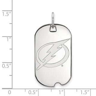 14k White Gold NHL LogoArt Tampa Bay Lightning Small Dog Tag Pendant