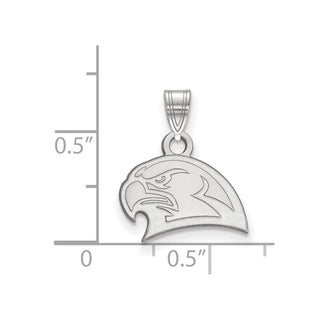 Sterling Silver Rhodium-plated LogoArt Miami University Ohio Redhawk Small Pendant