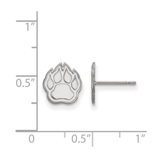 Sterling Silver Rhodium-plated LogoArt Northern Illinois University Paw Extra Small Post Earrings