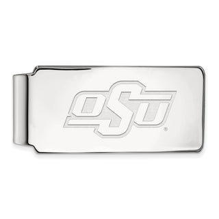Sterling Silver Rhodium-plated LogoArt Oklahoma State University O-S-U Money Clip