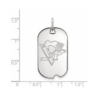 10k White Gold NHL LogoArt Pittsburgh Penguins Small Dog Tag Pendant