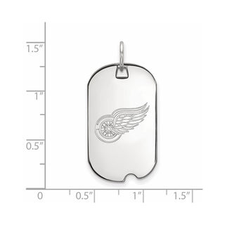 10k White Gold NHL LogoArt Detroit Red Wings Small Dog Tag Pendant