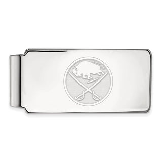 Sterling Silver Rhodium-plated NHL LogoArt Buffalo Sabres Money Clip