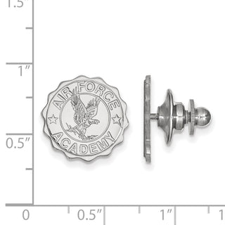 Sterling Silver Rhodium-plated LogoArt United States Air Force Academy Crest Lapel Pin
