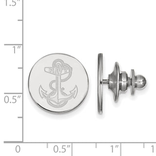 14k White Gold LogoArt US Naval Academy Anchor Lapel Pin