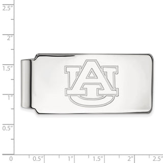 Sterling Silver Rhodium-plated LogoArt Auburn University Money Clip