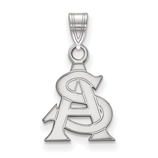14k White Gold LogoArt Arizona State University A-S Small Pendant