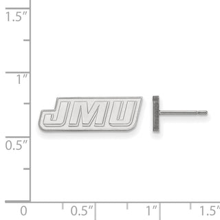 Sterling Silver Rhodium-plated LogoArt James Madison University J-M-U Extra Small Post Earrings