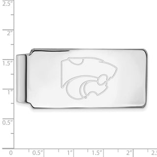 Sterling Silver Rhodium-plated LogoArt Kansas State University Wildcat Money Clip