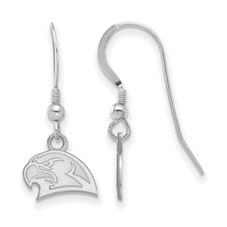 Sterling Silver Rhodium-plated LogoArt Miami University Ohio Redhawk Extra Small Dangle Wire Earrings