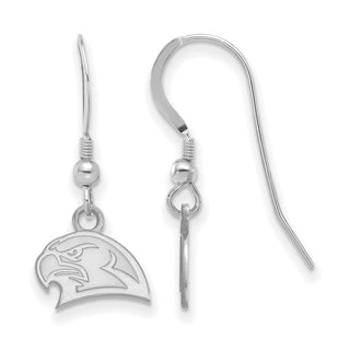 Sterling Silver Rhodium-plated LogoArt Miami University Ohio Redhawk Extra Small Dangle Wire Earrings
