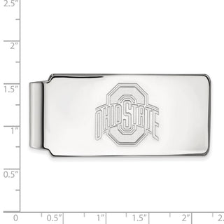 Sterling Silver Rhodium-plated LogoArt The Ohio State University Money Clip