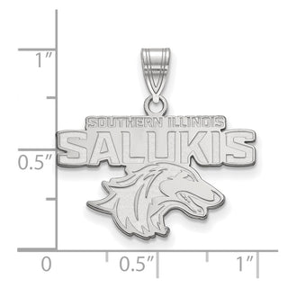 14k White Gold LogoArt Southern Illinois University Salukis Medium Pendant