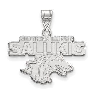 Sterling Silver Rhodium-plated LogoArt Southern Illinois University Salukis Medium Pendant